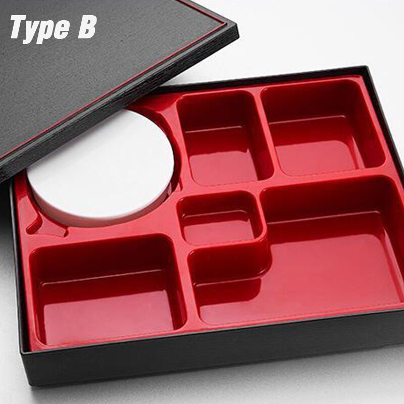 Portable Lunch Box For Kids School Children Office Outdoor Picnic ABS Bento Box 5 Grid Japanese Style Sushi Food Containers: Type B