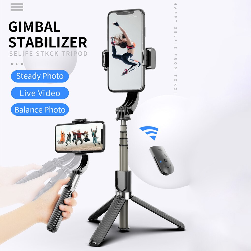 Handheld Gimbal Stabilizer Mobile Phone Selfie Stick Holder Adjustable Bluetooth Selfie Tripod Stand For iPhone for Android