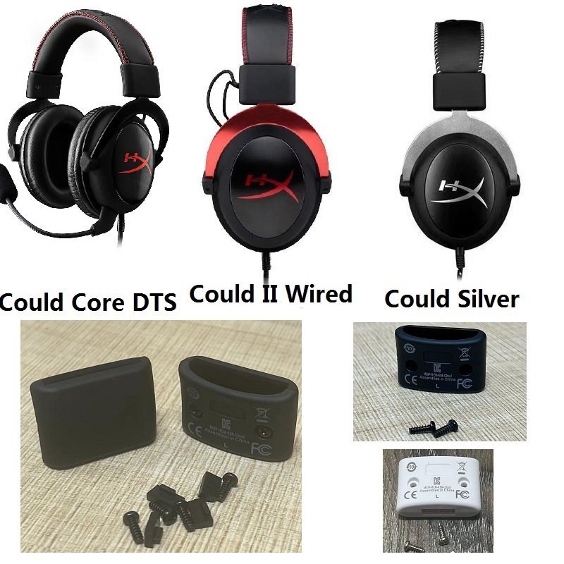 Fivela de dobradiça de plástico para hyperx cloud core dts/pode prata/pode ii, peças de reposição para fones de ouvido com fio
