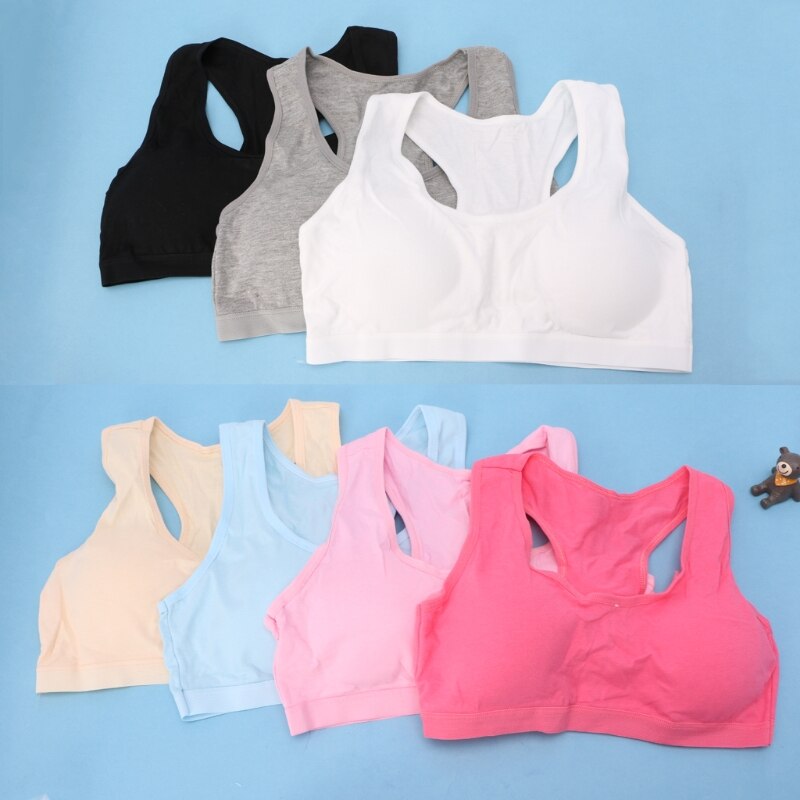 Sujetadores de pubertad de entrenamiento pequeños inalámbricos de algodón para chicas chico ropa interior para deporte