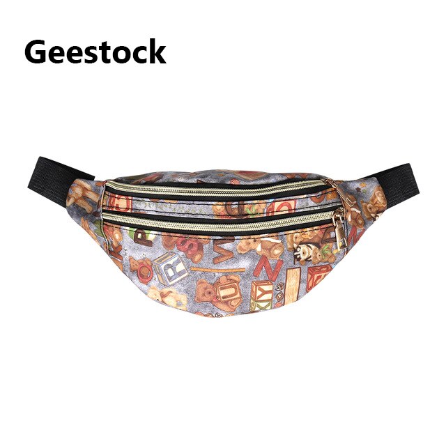 Geestock-riñonera cinturón de para mujer, bolso de hombro y pecho de cuero PU A la , riñonera de flores: Bear