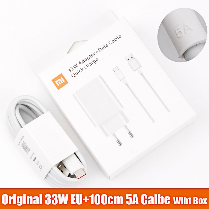 33W charger xiaomi eu Turbo Charge type C cable For Xiaomi redmi note 9 pro POCO X3 nfc Mi 10 9 9t pro note 10 10X LITE: EU add 1M cable set