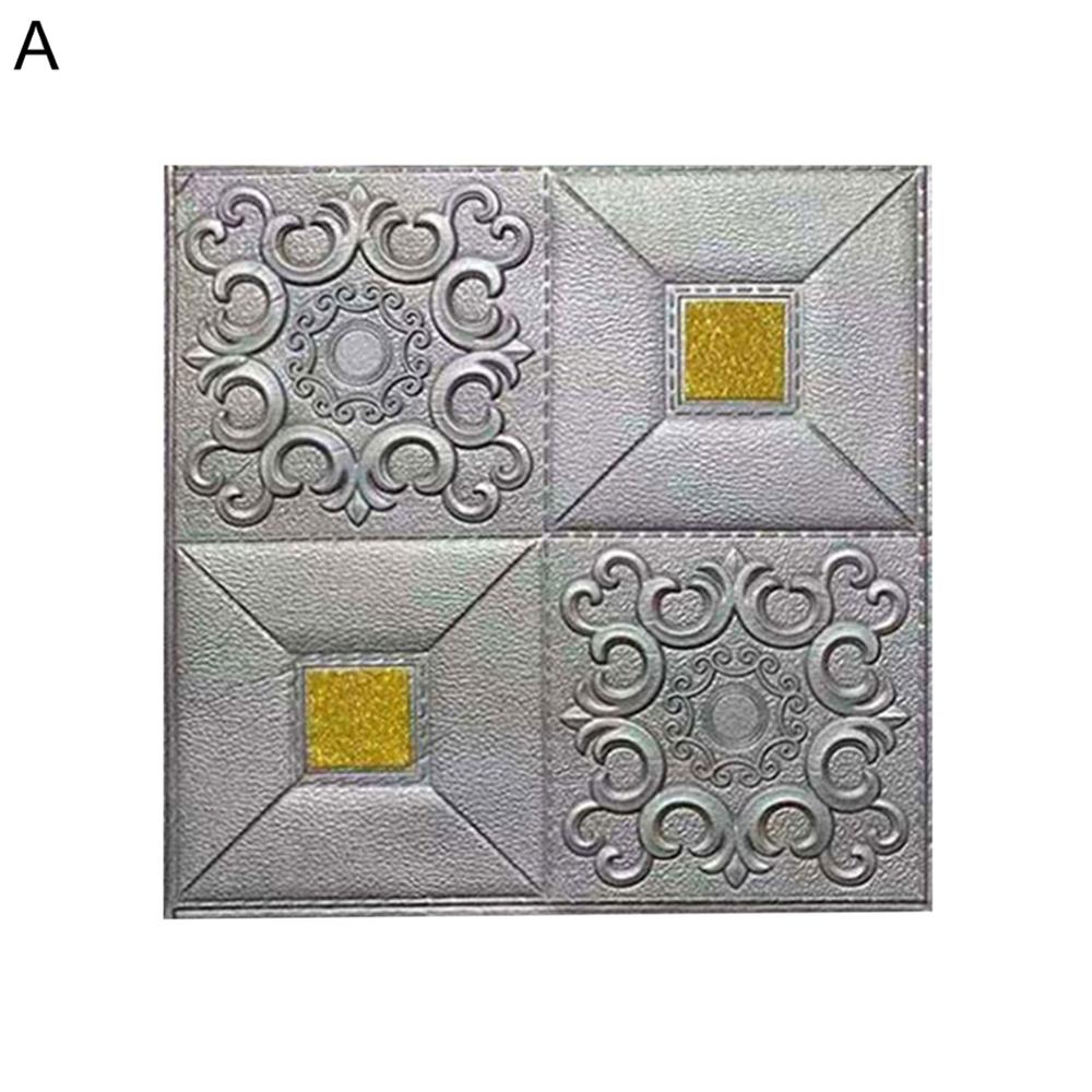 Self-adhesive 3D Embossed Wall Sticker Celling Panel Decal Living Room Bedroom Background Wallpaper Home Wall Decoration: A