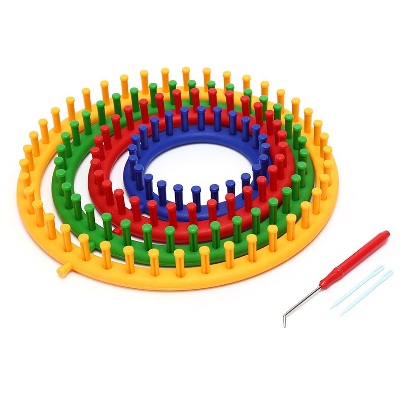 Plastic Round Knitting Looms Yarn Needle Knitter Set Sock for Scarf Hat Sweaters DIY Manual Weaving Knitting Craft Tools 1 set