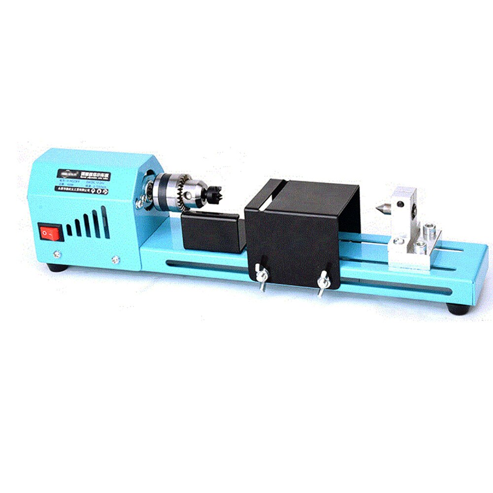 Mini Motorized Lathe Machine 12-24V 150W Lathe Beads Polisher Machine Machining for Table Woodworking Wood DIY Tool