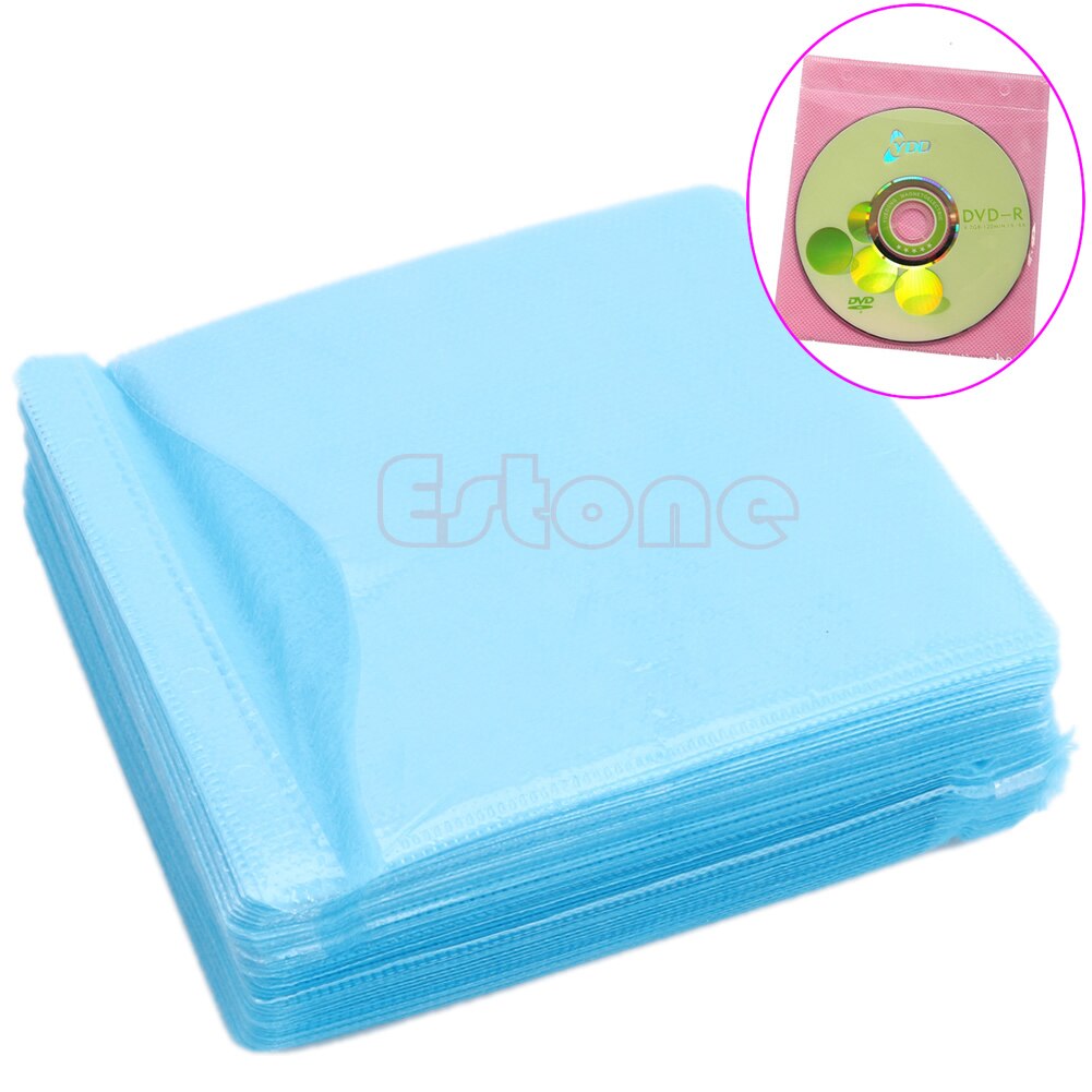 100pcs DVD Disc Double Side Cover Storage Case PP Bag Sleeve Holder Pack R9UA