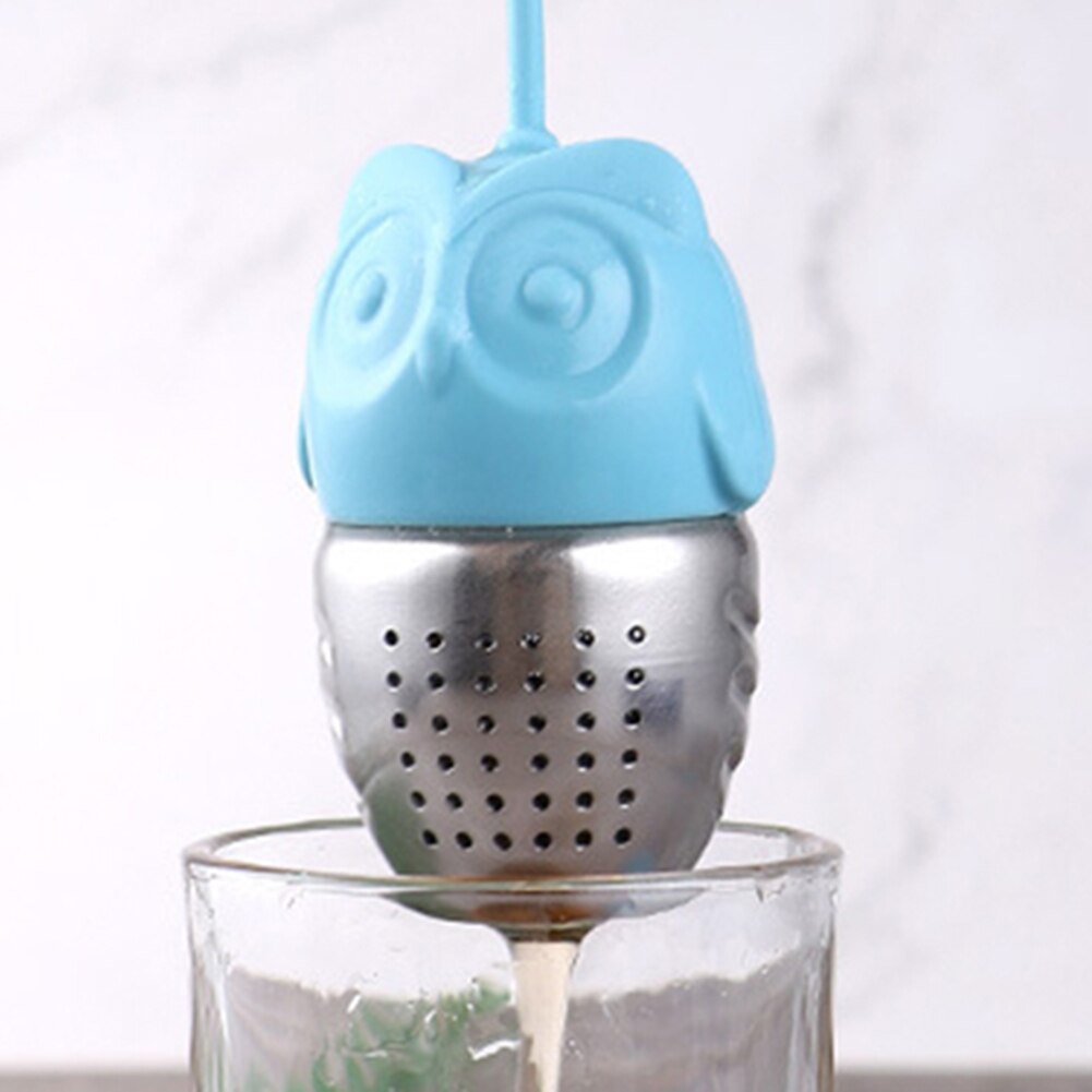 Silicone Umbrella Owl Shape Tea Strainer Filter Loose Leaf Tea Brewing Infuser Stainless Steel Mesh Kitchen Accessories