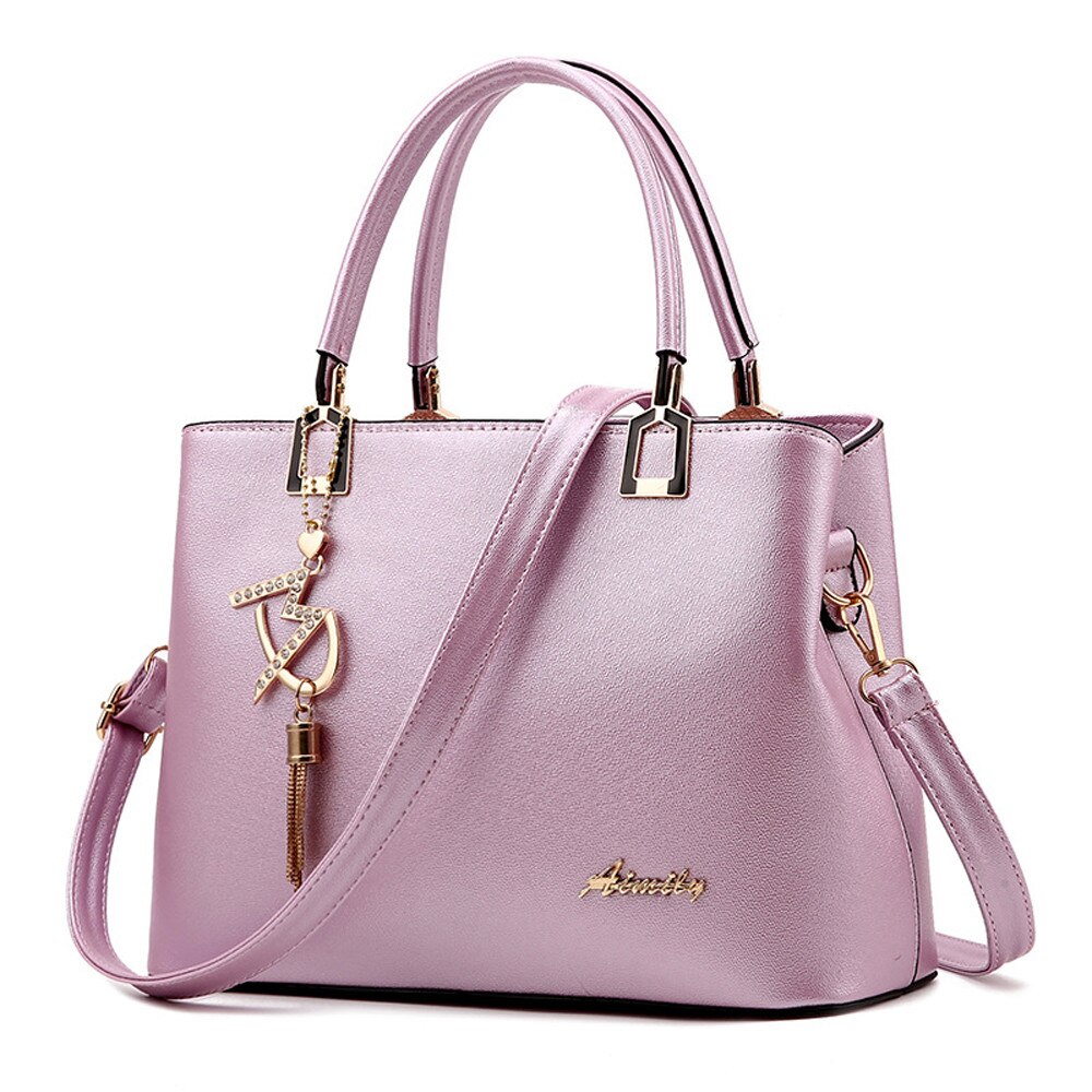 Vrouwen Grote Capaciteit Effen Kleur Crossbody Schoudertas Hangbag Portemonnee Sac A Main Femme Bolsas Femininas #55: Purple