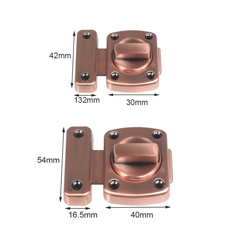 Universell dørlås portlås sikkerhet skyvedørlås dørbolt sinklegering med skruer dørlås lås trekkskapslås