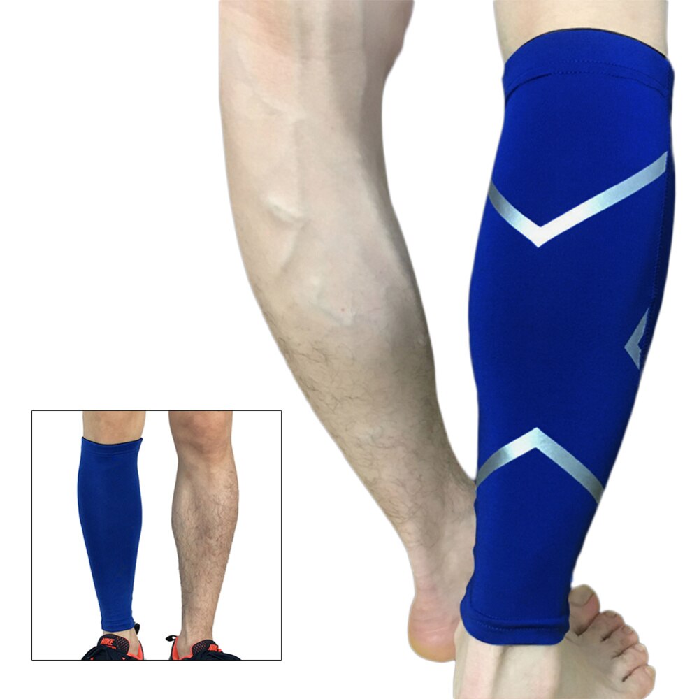 Protezione per le gambe della gamba del polpaccio supporto per il ginocchio per la corsa escursionismo attività sportive all'aperto-taglia (blu)