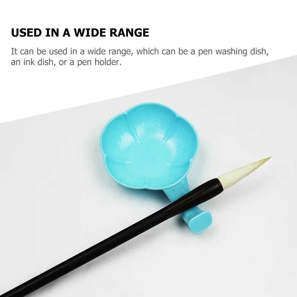 10pcs Plastic Chinese Calligraphy Ink Dishes Plastic Ink Plates (Sky-blue)