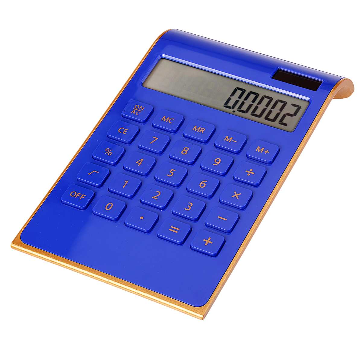 Slim Portable Calculator Solar Energy Battery Dual 10 Digital LCD Display Electronic Calculating Tools for Office School: Blue