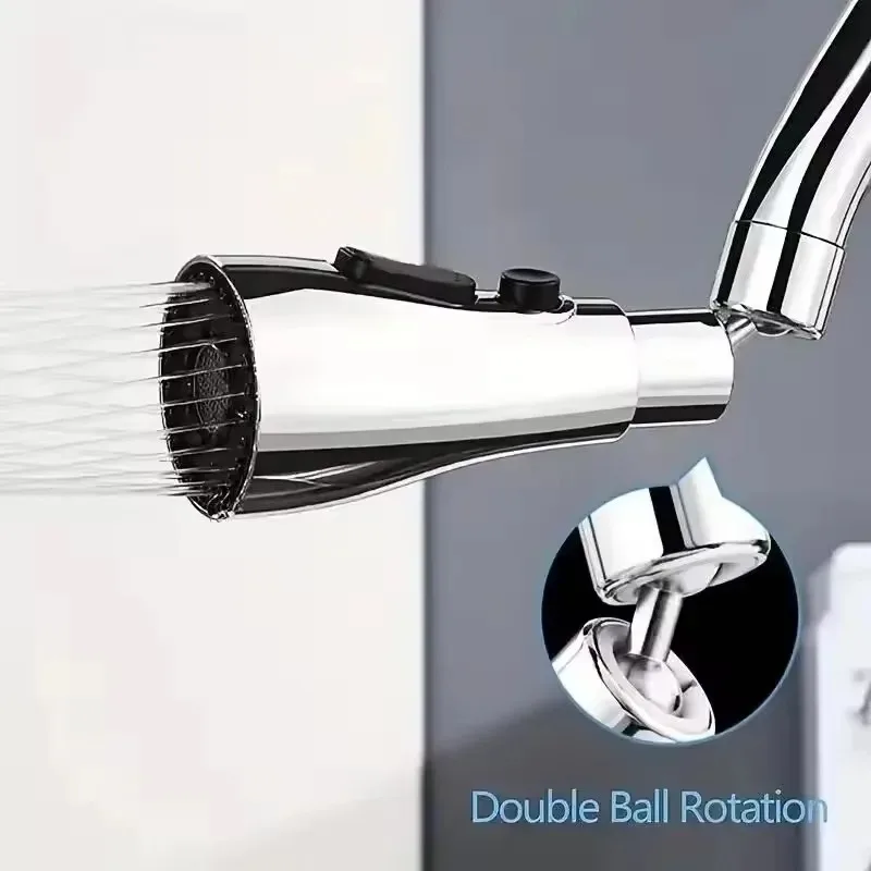 360° Universal Kitchen Tap Aerator Faucet Sprayer Nozzle Replacement Pull Out Water Saving Shower Head Extender Adapter