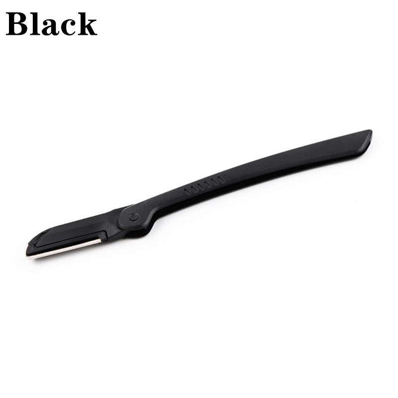 1 ud. Cortadora de cejas portátil cortador de pelo Facial dar forma ceja cuchillo de afeitar hoja de acero inoxidable herramienta de maquillaje removedor de cejas: 1PC Black