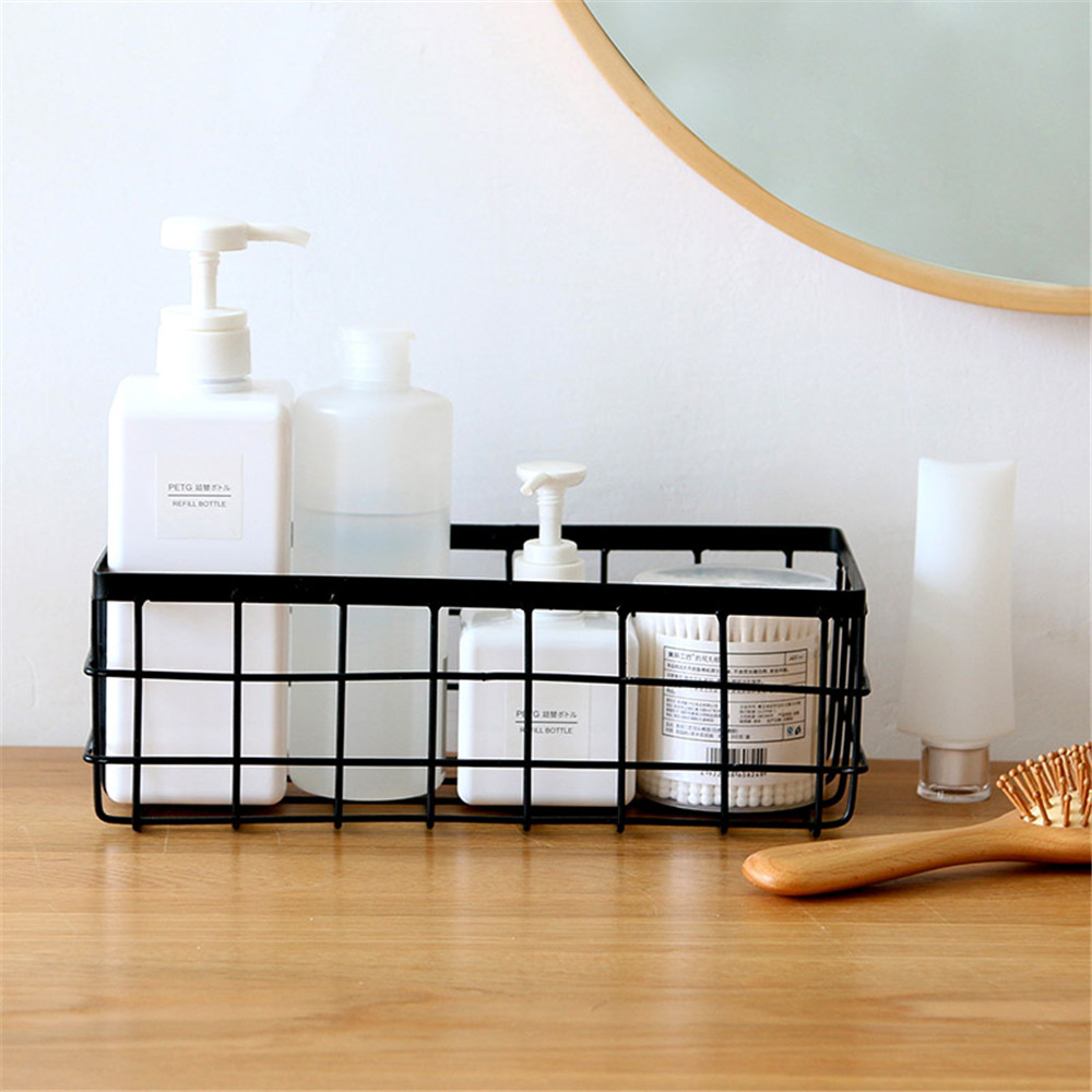 Aufbewahrungskorb aus Metall, Schwarz und Weiß, Büro-Schreibtisch, Kosmetik-Sortierkörbe, Gewürzglas-Organizer für sterben Küche, Eisenbox