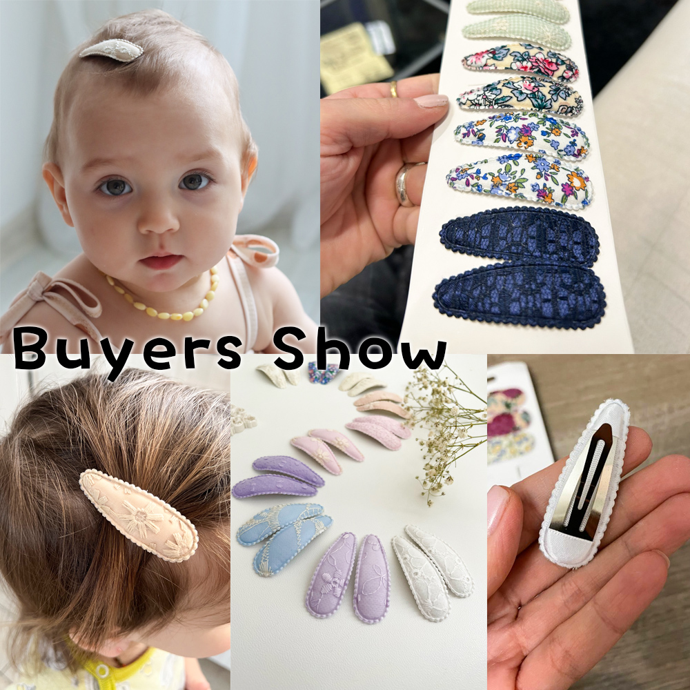 10 Uds. Horquilla para bebé, conjunto de pinzas para el cabello de aleación de algodón con estampado fresco, horquillas BB a cuadros de tela, accesorios para el cabello para niños
