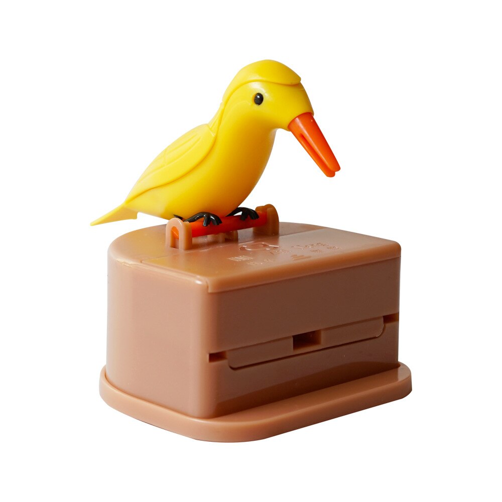 Small Bird Press Toothpick Box Automatic Toothpick Dispenser Toothpick Storage Container Desk Decoration Kitchen Gadget: C