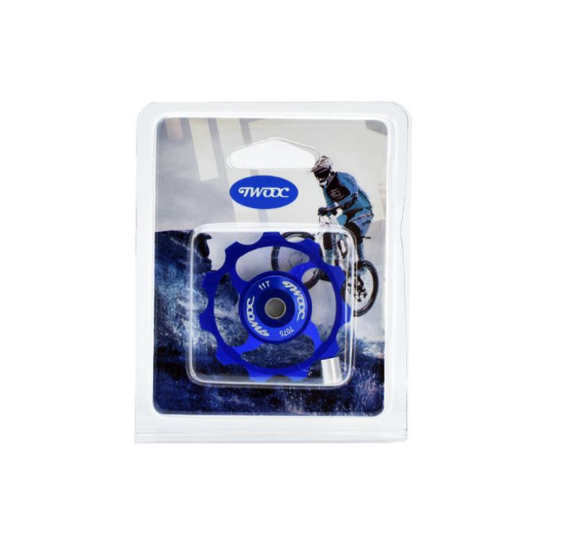 TWOOC 11T 4 Hole Aluminium Bike Jockey Wheel MTB Guide Pulley Ceramic Rear Derailleur: Blue