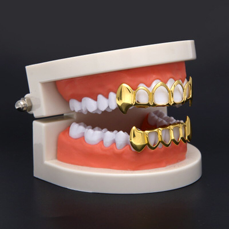 1 stk hip hop tænder sæt sølv guld tand top bund caps punk falsk dental grill til kvinder mænd krop smykker cosplay fest