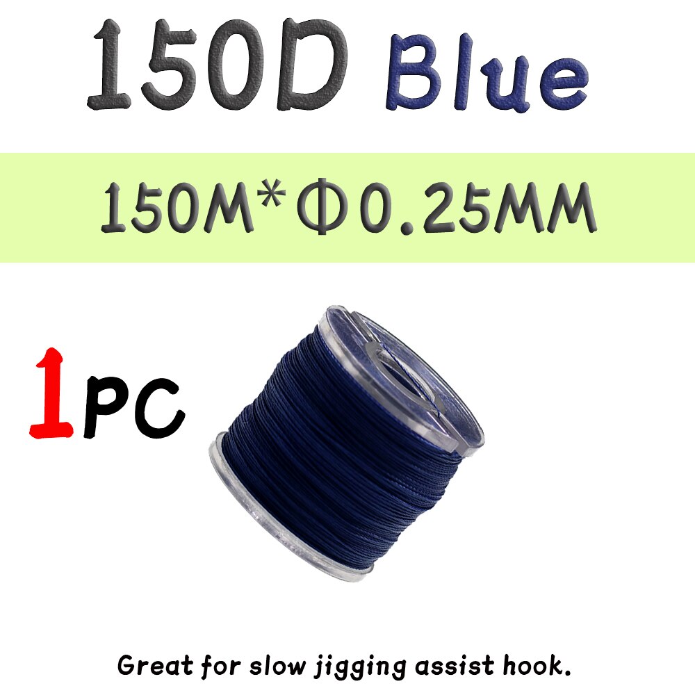 WIFREO 150D słonowodne wędkowanie spowolnienie Assist Jigging haki wiążące nici ręcznie dzianinowe nici Fishing Lure wiązanie muchowe Gear Tackle: 150D Blue