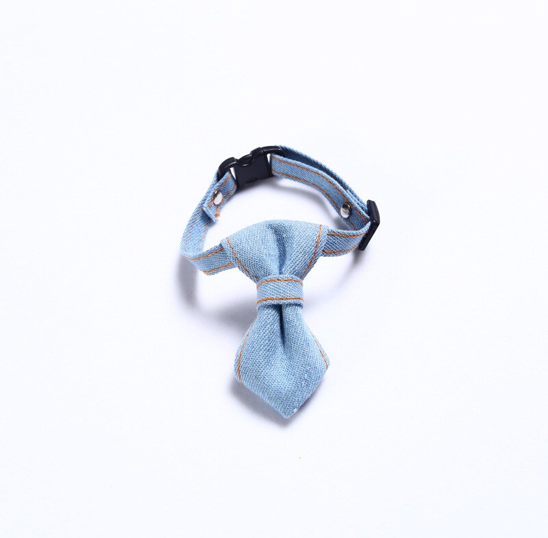 Collar ajustable para mascotas, pajarita para gato y perro, accesorios para vestido de vacaciones, vaquera: 6