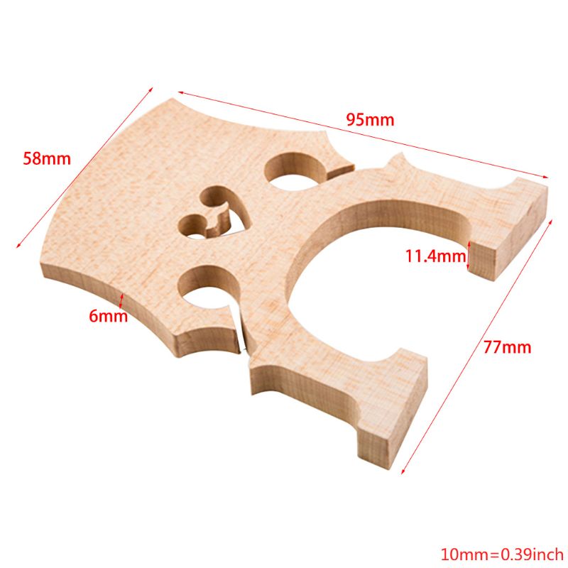 1 Pcs Exquisite Cello Bridge 4/4 3/4 1/2 1/4 1/8 Top Maple Wood: 3