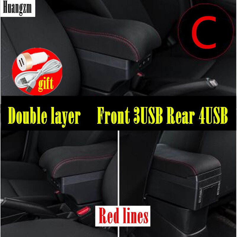 Pour Renault Dacia Duster accoudoir boîte magasin central contenu DUSTER accoudoir boîte avec interface USB: C style red line