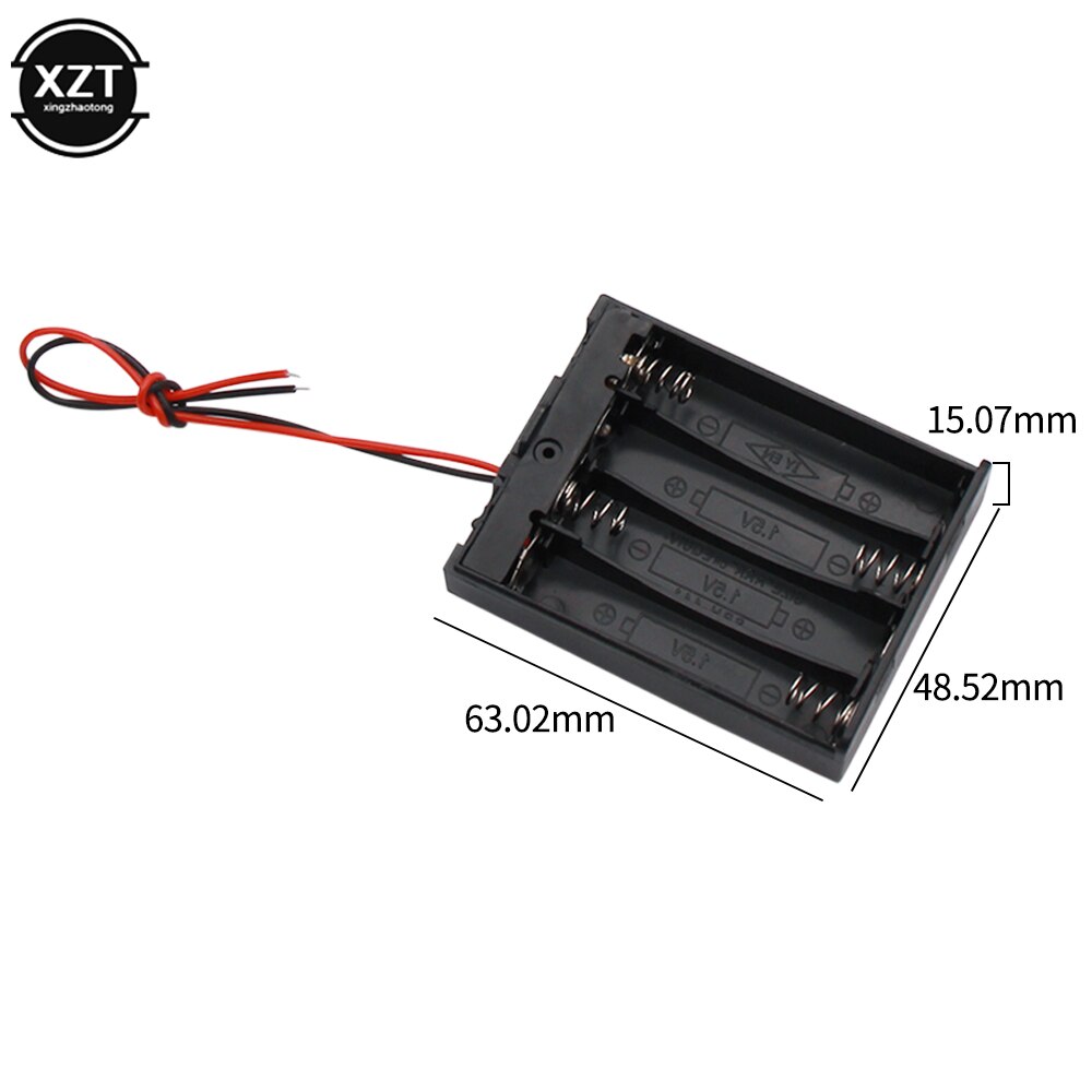 2x 3x 4x AAA Battery Box Case Holder With Wire Leads Connecting Solder Battery Holder Case Box With ON/OFF Switch: 4 Slots