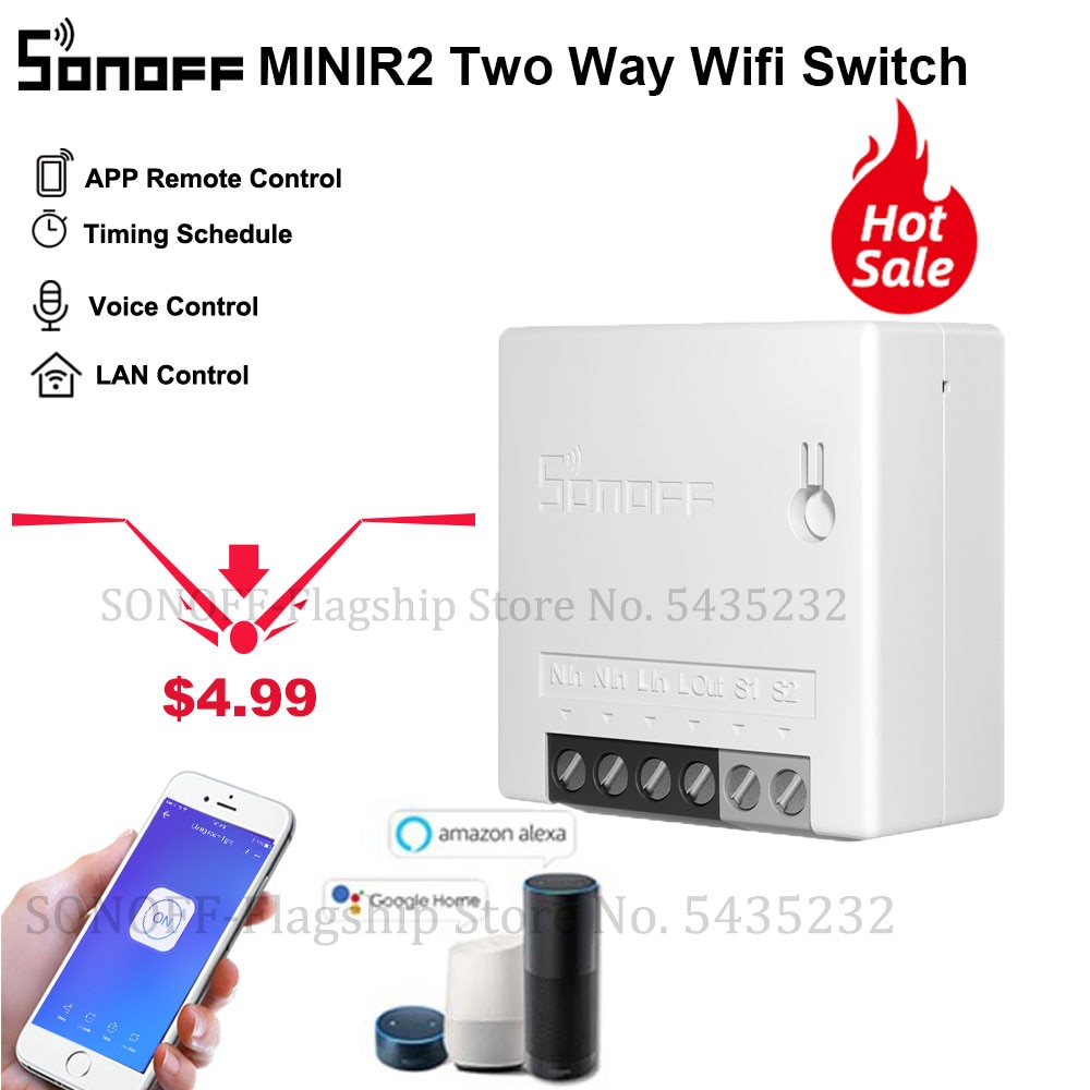 Itead Sonoff Mini Diy Wifi Smart Switch Moudle Two Way Switch Via E-Welink App Afstandsbediening Schakelaars Voor smart Home Automation