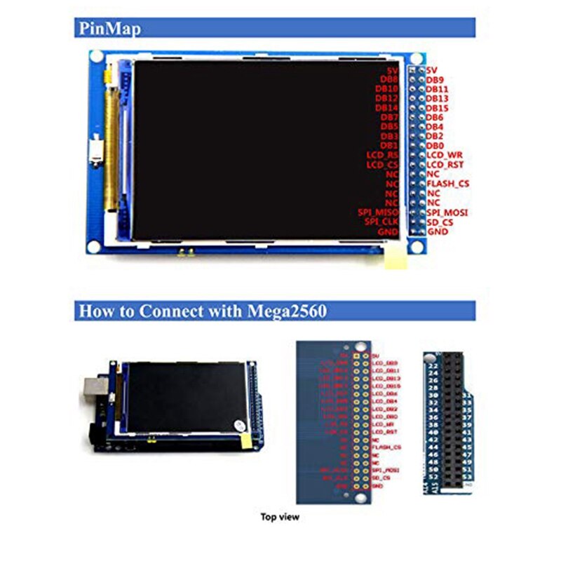 3.5Inch Tft Lcd-scherm Module ILI9486/ILI9488 480X320 36 Pins Voor Arduino Mega2560