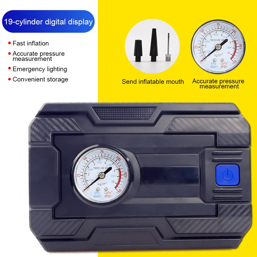 DC12V Tragbare Auto Reifen Inflator Luft Kompressor Mit Digital/Zeiger Manometer kabellos Auto Luftpumpe Auto zubehör: Zeiger Anzeige