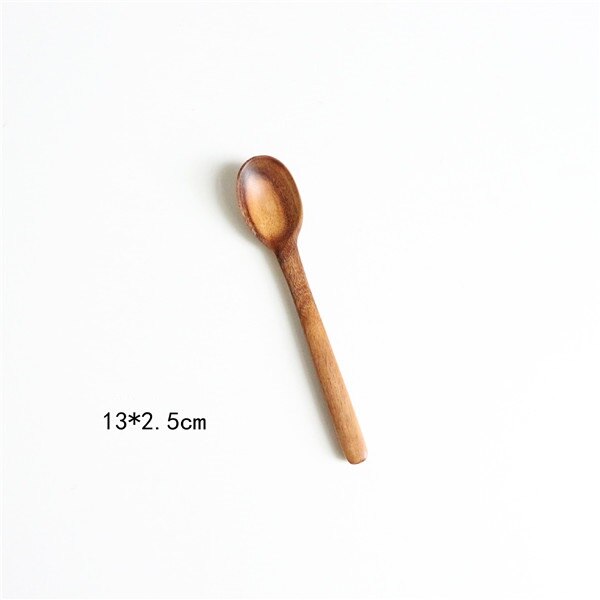 Korean Style Natural Wood Long Handle Soup Spoons For Cooking Mixing Stirr Kitchen Mini Seasoning Measuring Tools Coffee Scoop: 03