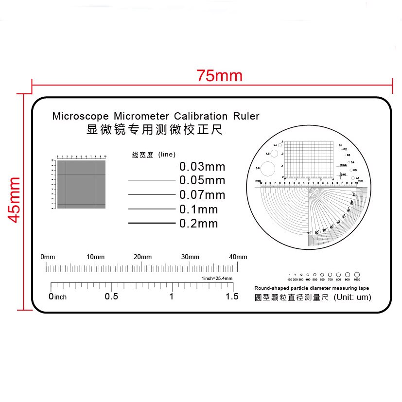 Weiche Lineal Mikroskop Mikrometer Kalibrierung Rutsche Linie Breite Partikel Durchmesser Messung Werkzeug Hohe Präzision Film Punkt Messgerät: 1