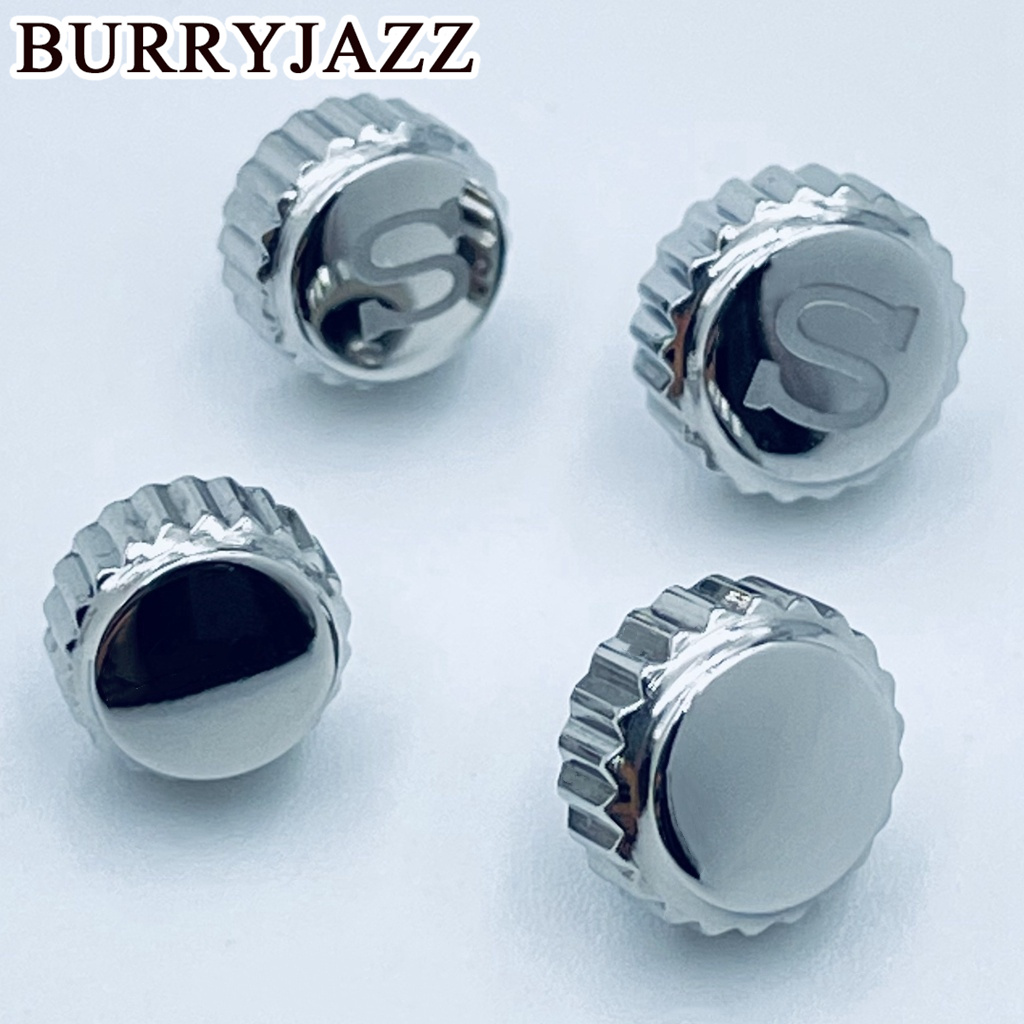 BURRYJAZZ Silber Uhrenkronen Uhrenteile Ersatz S Krone und ohne S Krone Edelstahl für NH34 NH35 NH36 Uhrwerk