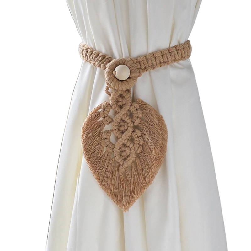 Sangle de rideau en macramé, tissé à la main, style bohème, corde d'attache, pour maison de ferme