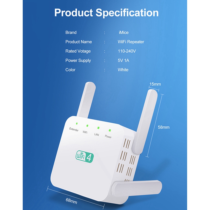 2X Draadloze Wifi Repeater Wifi Signaal Versterker Wifi Extender 300Mbps Wifi Booster Hz Wifi Ultraboost Repiter-Uk Plug