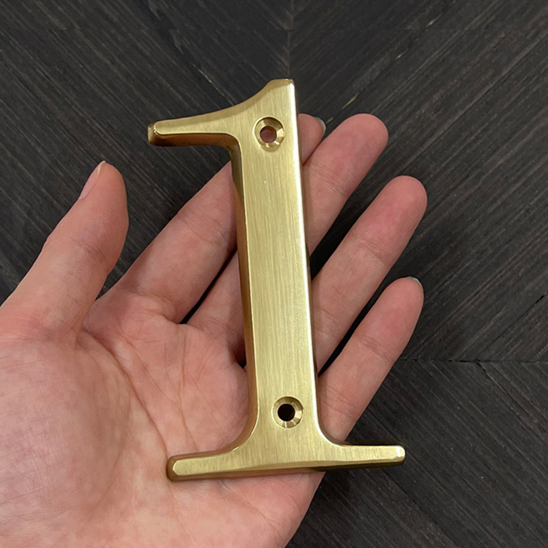 1 szt. 4 "101mm metalowy numer domu z litego mosiądzu numer i litera numer drzwi mieszkania skrzynka pocztowa znak adresowy numer domu na zewnątrz # 0-9
