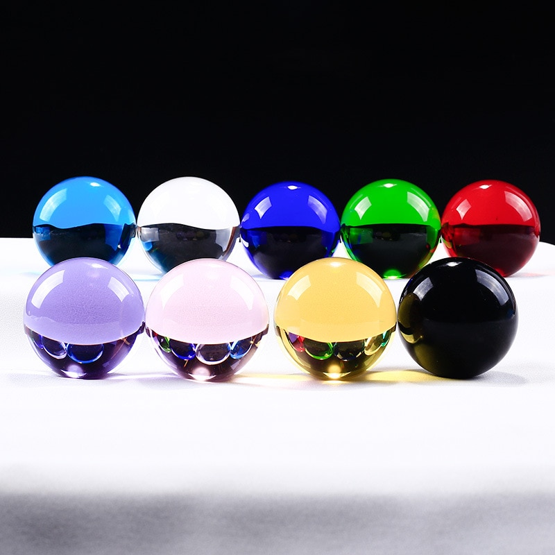 50mm färgglada kristallglaskulor magiska bollen globe fotografi dekoration kristall hantverk