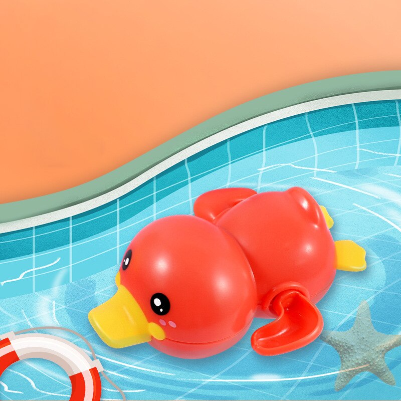 Baby Bad Spielzeug Badezimmer Dusche Baby Uhrwerk Schwimmen Kinder Spielen Wasser Niedliche Kleine Gelbe Ente Baden Badewanne Spielzeug Für Kind: red duck