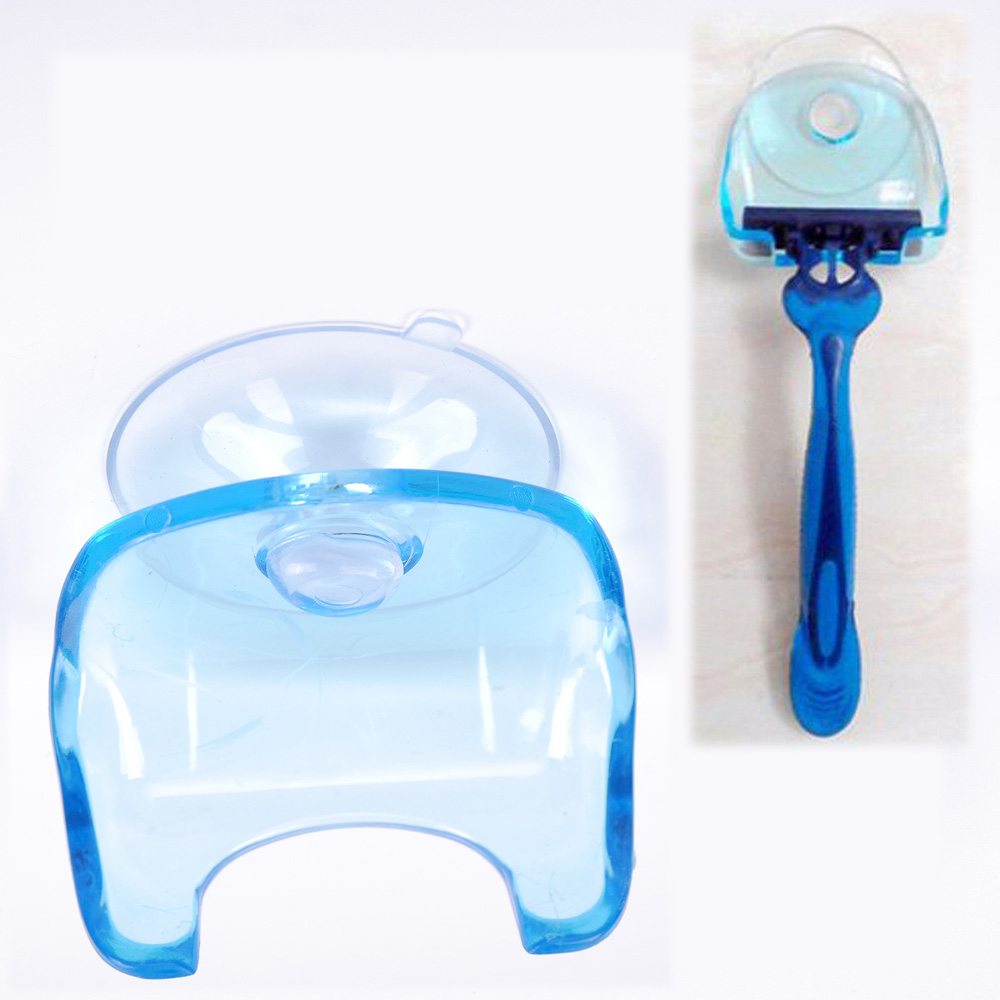 Shaver Hanging Rack Clear Storage Shelf Bathroom Sucker Suction Cup Razor Holder Bathroom Set Accessories