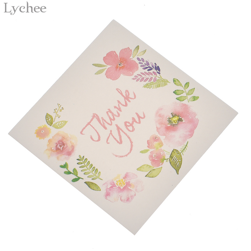 Lychee Leven 50 Stuks Dank U En Bloemen Scrapbook Papieren Kaart Uitnodigingen Laat Bericht Kaarten Wenskaart Diy Home Decoratie