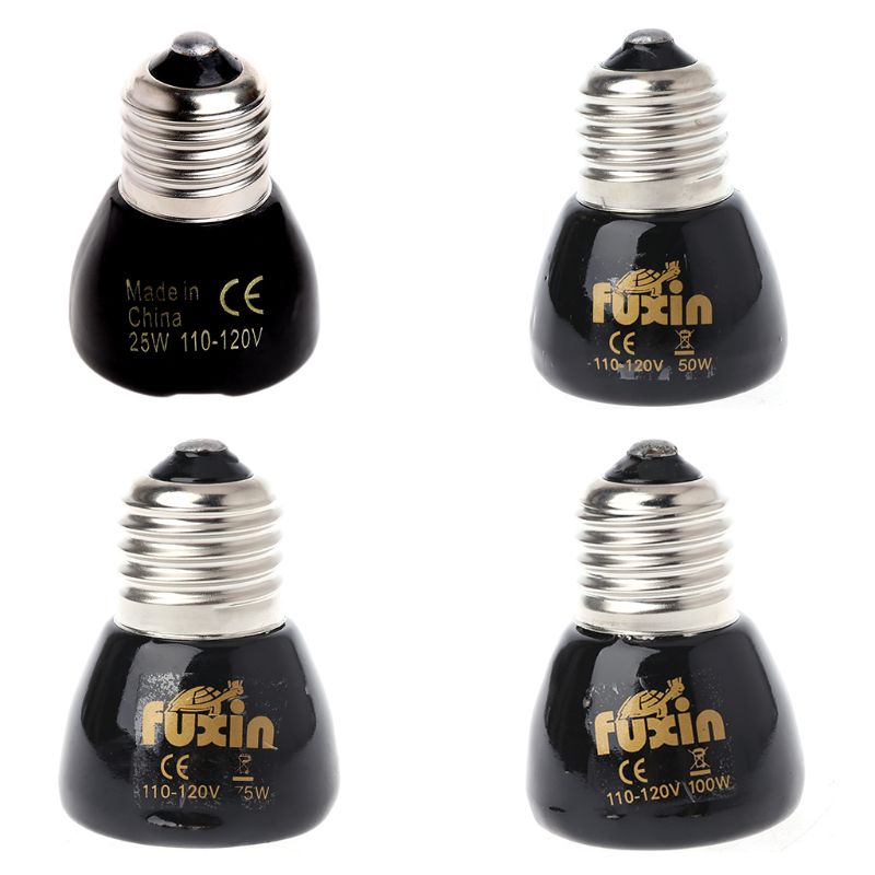 Lampe chauffante à infrarouge pour animaux de compagnie, ampoule noire, 25W 50W 75W 100W, Mini émetteur de chaleur en céramique, pour élevage de reptiles, 110 - 120 V