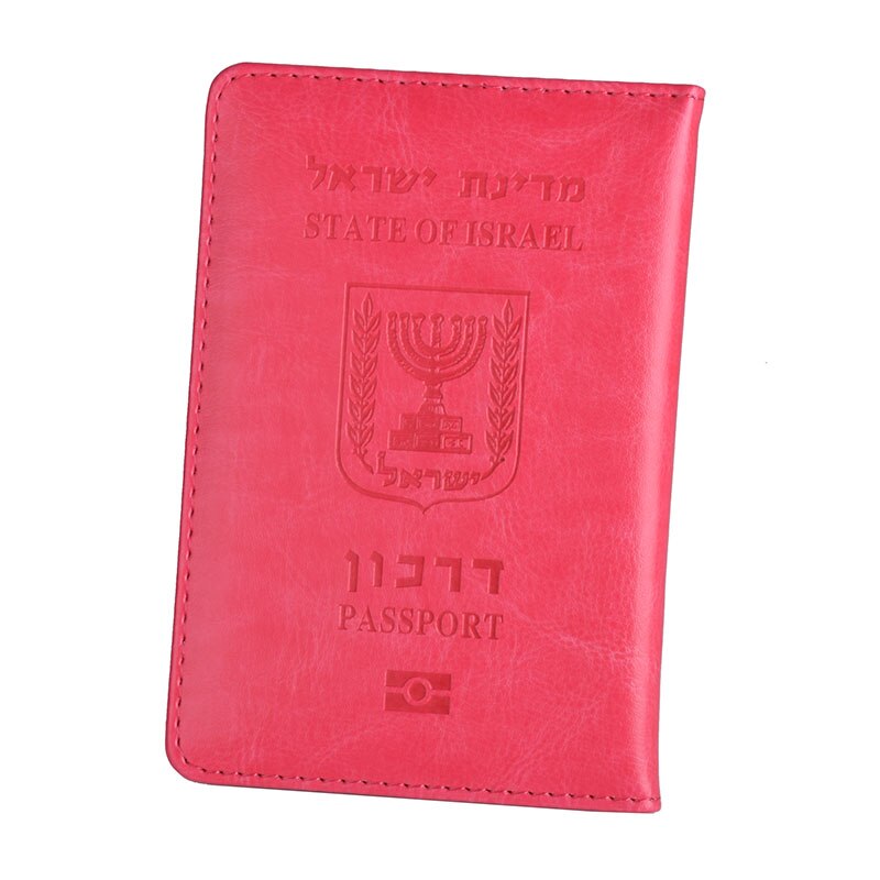 Reise Pu Leder Israel Passport Abdeckung Fall Brieftasche Männer Frauen Israelische Kreditkarte Halter Protector Fall: rose