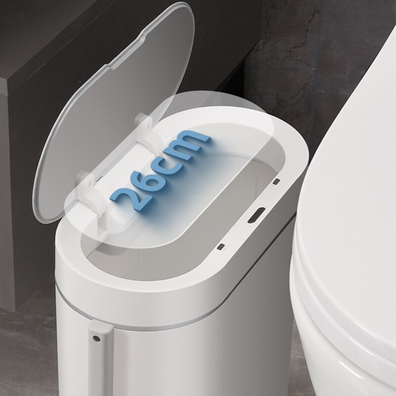 Smart Sensor Trash Bin Household Induction Trash Can Bathroom Waterproof Waste Garbage Bin Toilet Narrow Seam Sensor Rubbish Bin