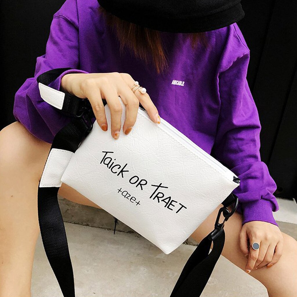 Mujer de de la línea, hombro bolsa chicas de Color sólido carta de ocio bolso de mano