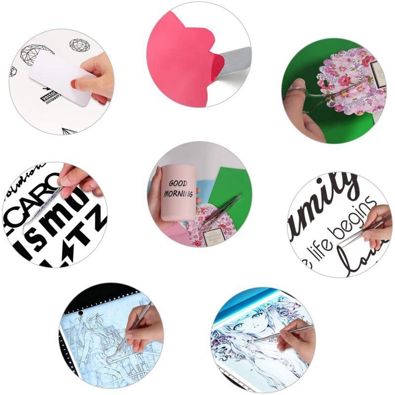 21Pieces of Craft Weeding Tool Kit Craft Vinyl Tool Belt A4 Adjustable LED Light Box,More Brightly See the Cutting Lines