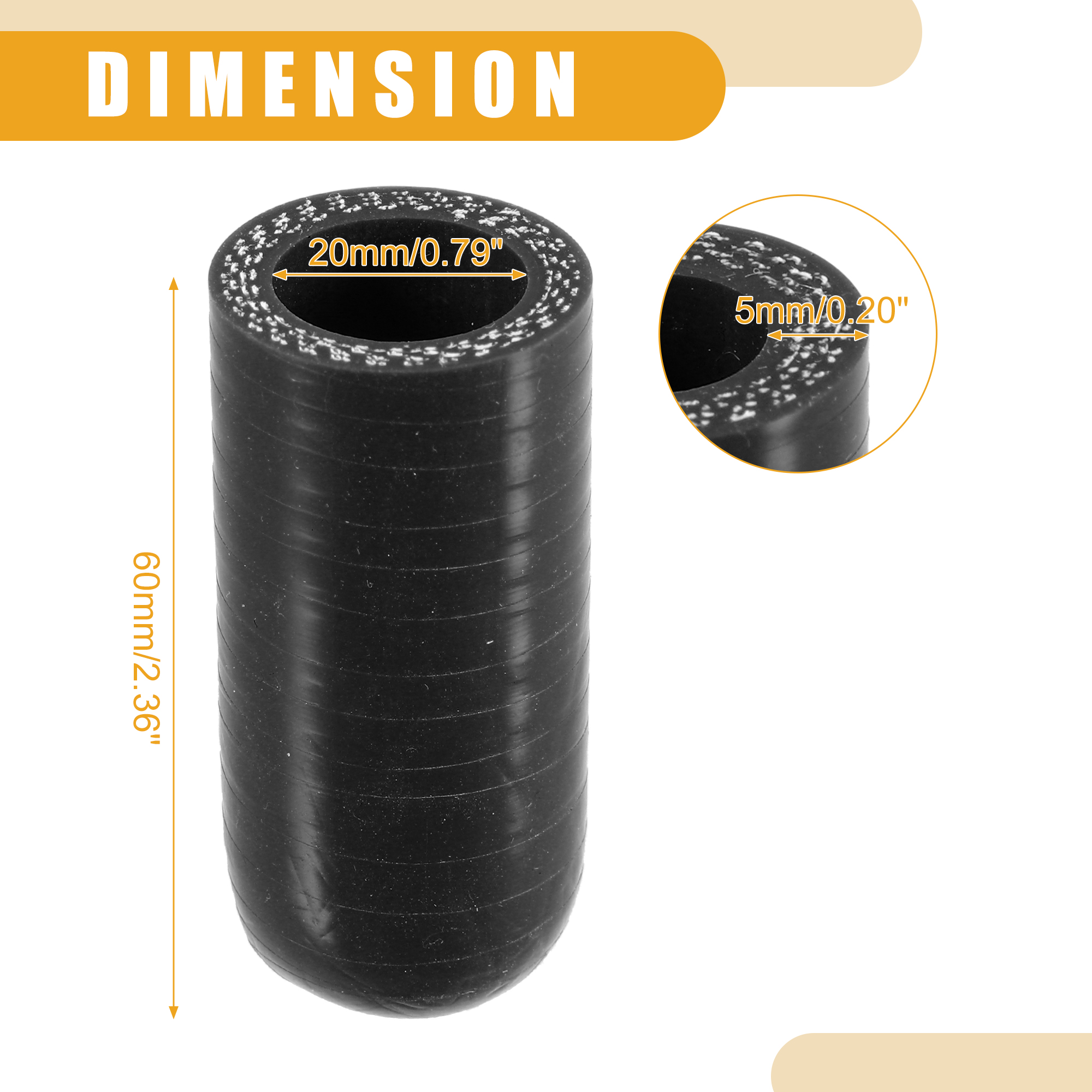 UXCELL 6mm ID to 40mm ID Silicone Coolant Cap Intake Vacuum Hose End Plug for Coolant Heater Bypass Vacuum Water Port Black: Orange