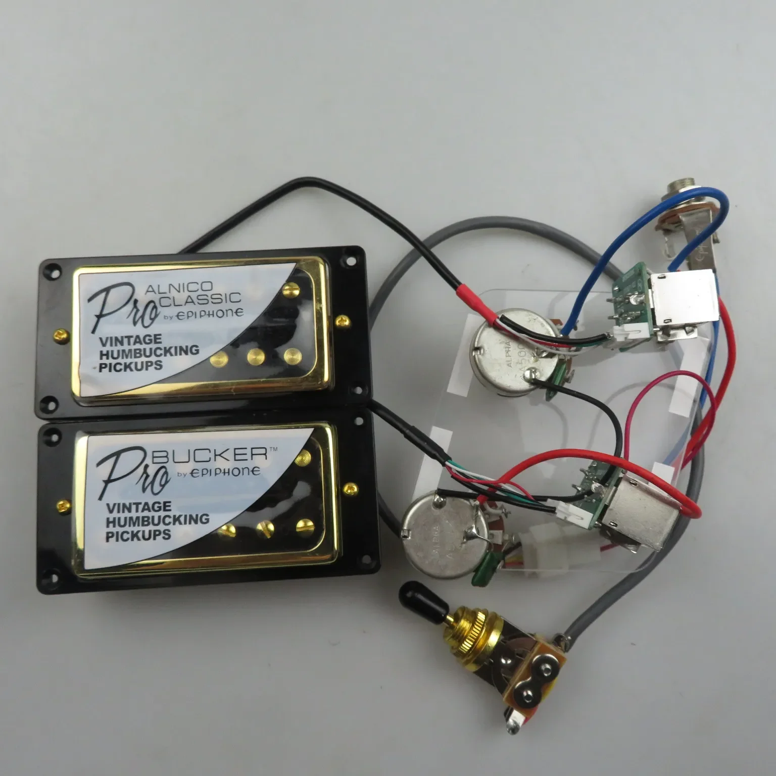 Humbucker Alnico Classic 57 y PRO Bucker pastillas de guitarra arnés de cableado push pull: Verde claro