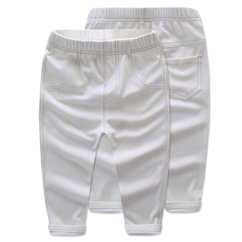 Forår baby drenge piger jeans 1-5t små børn efterår fleksible denim bomuld jeans cowboy bukser småbørn søde bløde bukser bukser