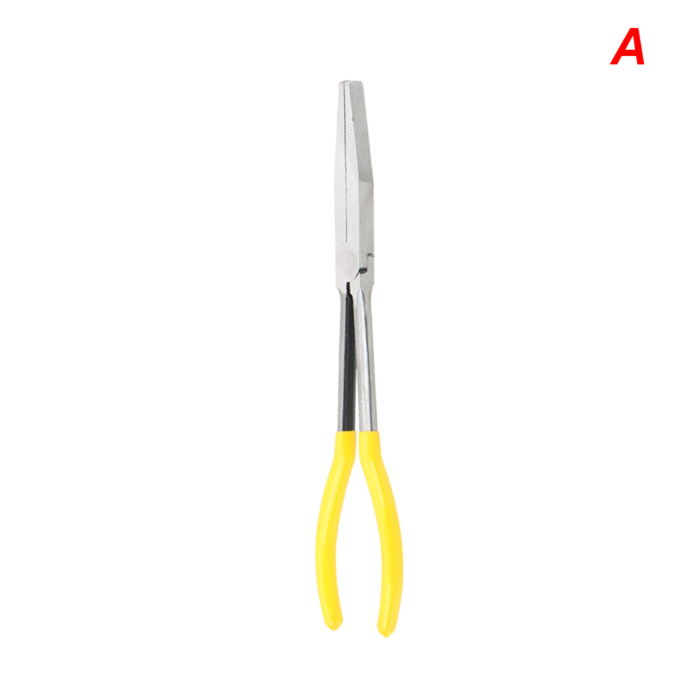 Alicates de punta Extra larga DIY, equipo mecánico de punta recta doblada, herramientas de extracción manual, Clips de llave, Kit de cuidado automático, accesorios para coche: Azul claro